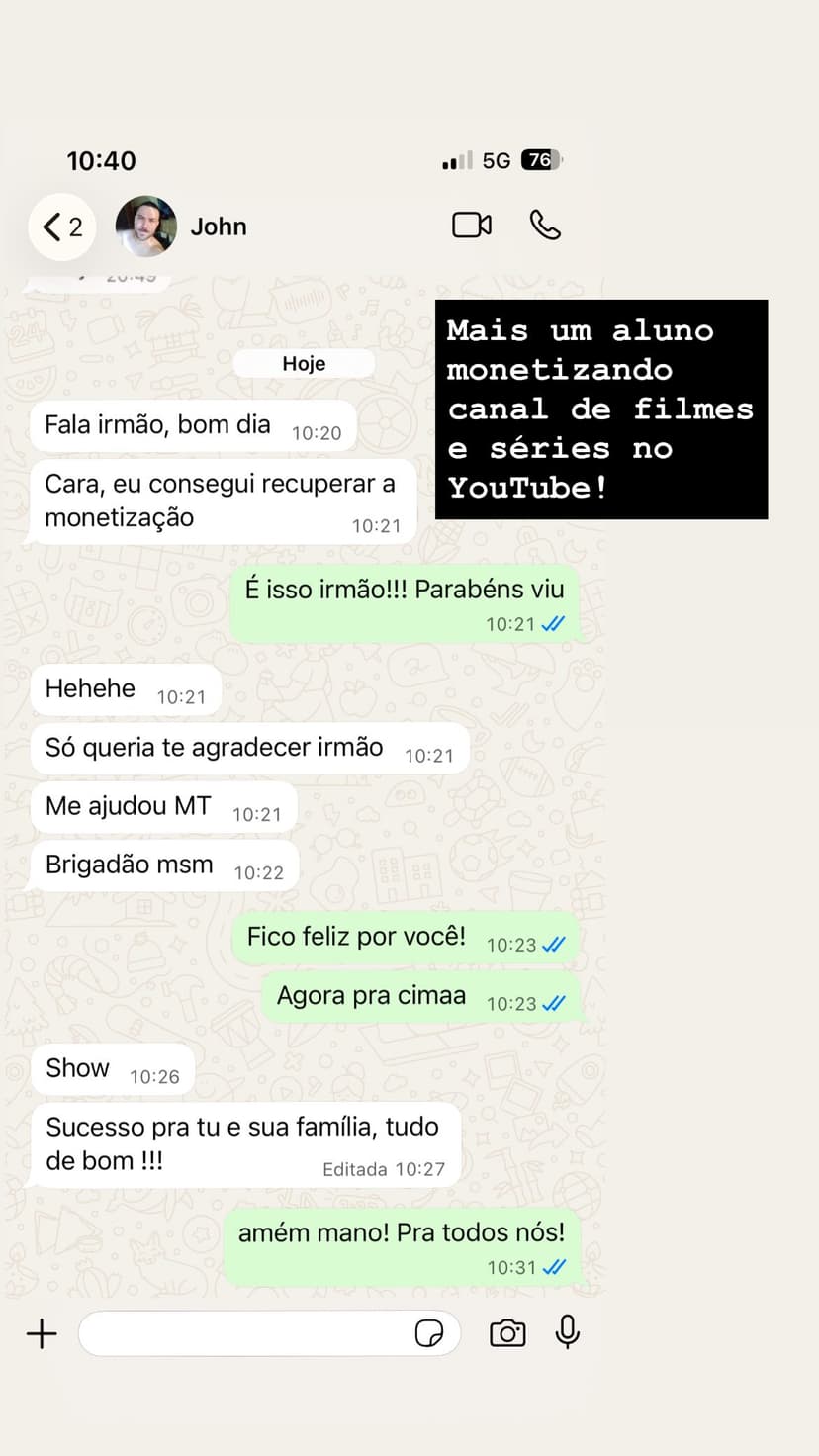 Depoimento de cliente satisfeito 5